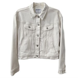 NWOT Old Navy Women's Cropped Trucker Jacket, Color: Off-White, Size: S
